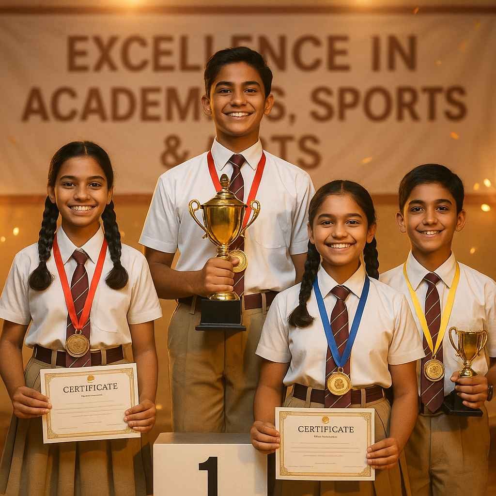 Gyanada National Academy logo featuring a shield with "Health, Knowledge, Culture" banner and Sanskrit motto "श्रद्धावान लभते ज्ञानम्"